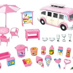 Camión De Helados Expreso Polar Con Accesorios Muñecas Color Rosa