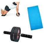 Rueda Para Abdominales + Mini Mat Antideslizante Color Negro