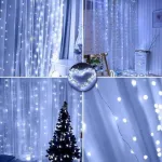 Cortina Led X300 Luces Navidad Bodas 3x3 Mts 12 Tiras 220v