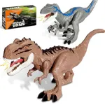 Dinosaurio Velociraptor Juguete Articulado Con Luz Y Sonido