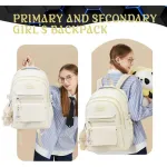 Mochila Escolar Urbana Primaria Secundaria Portanotebook 21l Color Crema Liso