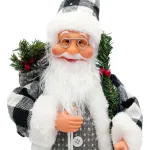 Papa Noel Muñeco De Navidad Adorno Decoracion Color Gris