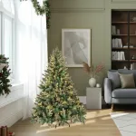 Arbol De Navidad Pino Natural Amber 1.50mts Base Metal