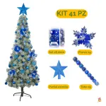 Arbol Navidad Tronador Slim Nevado 1,80mt + Kit Decoracion