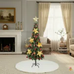 Arbol De Navidad Decorado Slim Verde 1,50mt + Kit Decoracion