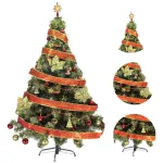 Arbol De Navidad Tronador Lujo 1,50mts Kit 40 Rojo Oro Deco