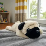 Peluche Perro Bulldog Frances Acostado Suave 60cm
