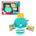 Tostadora Con Accesorios Juguete Con Mecanismo Real Cocina Color Agua