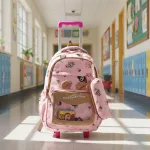 Mochila Carrito Escolar + Cartuchera La Bubu Base Reforzada