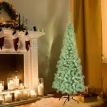 Árbol De Navidad Tronador Slim Nevado 1.80mts Base Metal