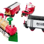 Pista Tren Navideño Luz Y Sonido Locomotora Vagones Juguete Color Rojo