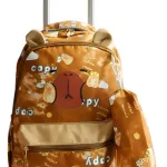 Mochila Escolar Colegio Carrito Capibara + Cartuchera Niñas