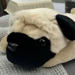 Peluche Perro Bulldog Frances Acostado Suave 60cm