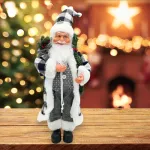 Papa Noel Muñeco De Navidad Adorno Decoracion Color Gris
