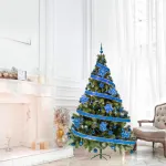Arbol De Navidad Tronador Lujo 2,10mts Pino Decorado Azul