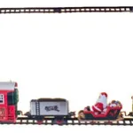 Pista Tren Navideño Luz Y Sonido Locomotora Vagones Juguete Color Rojo