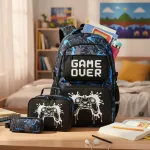 Mochilas Escolares 3 En 1 Cartuchera Lonchera Game Over Nene