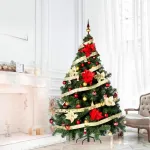 Arbolito De Navidad Montañes Deluxe 2,10mt Rojo Oro Deco