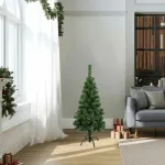 Árbol De Navidad Tronador Slim Verde 1.20mts Base Metal