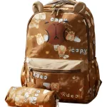 Mochila Escolar + Cartuchera Capibara Infantil Para Niños/as