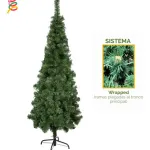Árbol De Navidad Tronador Slim Verde 1.80mts Base Metal