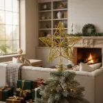 Puntal Estrella Adorno Para Árbol De Navidad 25cm