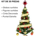 Arbolito De Navidad 80cm Con Adornos 30 Piezas Rojo Oro