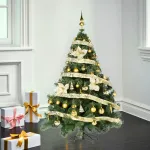 Árbol De Navidad Montañes Deluxe 1.80mts Decorado Oro Color Verde/oro