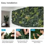 Jardín Vertical Cesped Artificial Flores Muro Verde 40x60