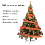 Arbol De Navidad Tronador Lujo 1,50mts Con Adornos Kit X40
