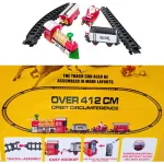 Pista Tren Navideño Luz Y Sonido Locomotora Vagones Juguete Color Rojo
