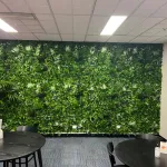 Jardin Vertical Artificial Muro Verde Panel Frondoso Plantas Color Verde/blanco