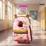 Mochila Escolar Colegio Carrito Capibara + Cartuchera Niñas