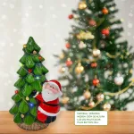 Adorno Ceramica Arbol De Navidad Papa Noel 23cm + Luz Deco
