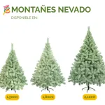 Árbol De Navidad Montañes Deluxe Nevado 1.80mts Base Metal