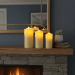 Velas Set X3 Velon Luz Led Calida Llama Efecto Fuego A Pilas