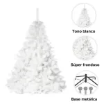 Arbol Navidad Extra Lujo Patagonia Blanco 1,30mts Navidad