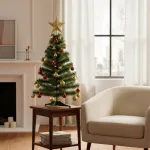 Arbol De Navidad Decorado Arbolito 1.20m Pino Carioca Color Rojo/oro