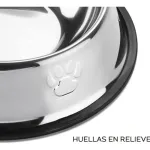 Plato Bebedero Mascota Para Agua Comida Perro Gato Plateado