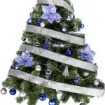 Arbol Navidad Tronador Lujo 1,50mts + Kit 40 Deco Azul Plata