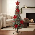 Arbol Navidad Tronador Slim Nevado 1,50mt + Kit Decoracion