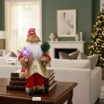 Papa Noel 35cm Muñeco Navideño Decoracion Con Luz Y Sonido Color Rojo