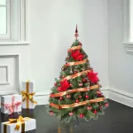 Arbolito Navidad Montañes Deluxe 1.50mts Con Adornos Rojo