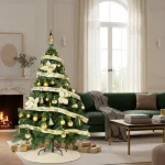 Arbol Navidad Montañes Deluxe 2,10mts Deco Oro Cybermonday