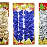 Adornos Decoración Árbol De Navidad Moños Brillante X12u