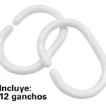 Cortina De Baño Ducha Peva 1,80cm Ganchos Plástico