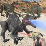 Dinosaurio Control Remoto Expreso Polar Luces Sonidos Marrón Claro