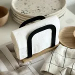 Servilletero De Metal Con Base De Madera Cocina Bar