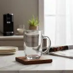 Set X4 Tazas De Cafe Doble Vidrio 430ml Mug Transparente