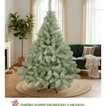 Árbol De Navidad Montañes Deluxe Nevado 1.80mts Base Metal